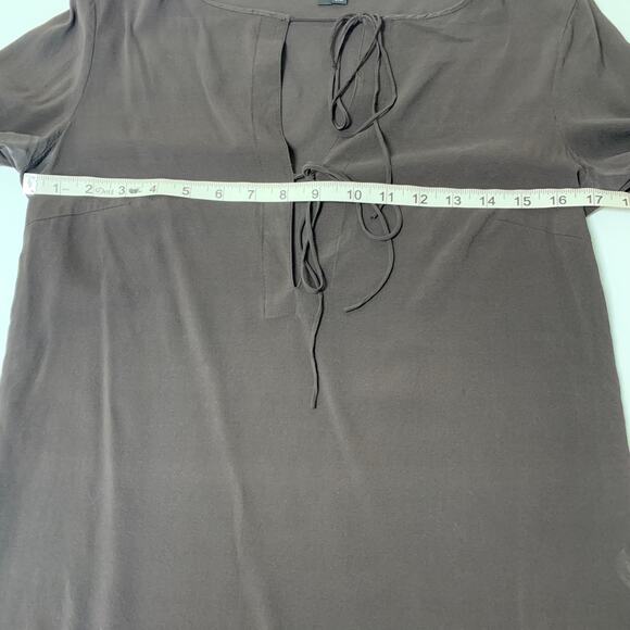 THEORY Black Long Sleeve Sheer Silk Blouse Medium - Picture 8 of 9